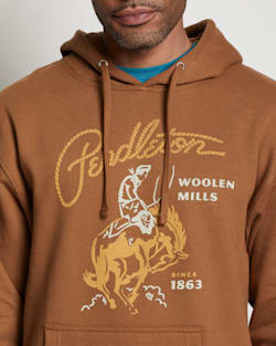 ALTERNATE VIEW OF UNISEX HERITAGE RODEO HOODIE IN SADDLE/GOLD image number 2