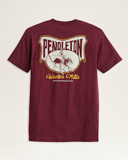 ALTERNATE VIEW OF MEN'S HERITAGE RODEO RIDER TEE IN MAROON/WHITE image number 2