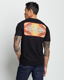 ALTERNATE VIEW OF MEN'S MISSION TRAILS GRAPHIC TEE IN BLACK/ORANGE image number 4