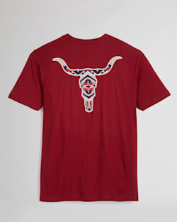 ALTERNATE VIEW OF MEN'S TECOPA HILLS LONGHORN GRAPHIC TEE IN CARDINAL/WHITE image number 2