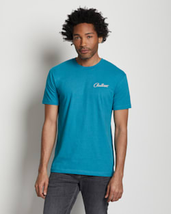 ALTERNATE VIEW OF MEN'S HARDING GRAPHIC TEE IN TEAL/TAN image number 4