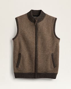 MEN'S SHETLAND COLLECTION SWEATER VEST IN MAHOGANY/TAUPE image number 1