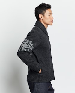 ブラックフライデー‼️Sugar Loaf Mountain Hairpin Men's Graphic Shetland Zip Cardigan