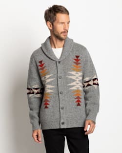 ALTERNATE VIEW OF MEN'S TUCSON SHETLAND CARDIGAN IN GREY MULTI image number 2