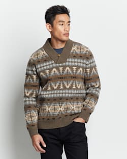 ALTERNATE VIEW OF MEN'S SUMMIT PEAK LAMBSWOOL SWEATER IN TAN image number 4