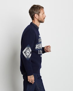 ALTERNATE VIEW OF MEN'S LAMBSWOOL GRAPHIC SWEATER IN BLUE CHIEF JOSEPH image number 4