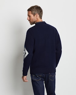 ALTERNATE VIEW OF MEN'S LAMBSWOOL GRAPHIC SWEATER IN BLUE CHIEF JOSEPH image number 5