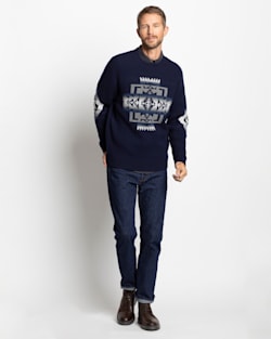 ALTERNATE VIEW OF MEN'S LAMBSWOOL GRAPHIC SWEATER IN BLUE CHIEF JOSEPH image number 2