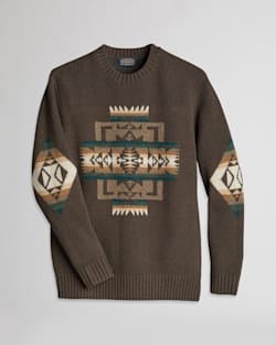 ALTERNATE VIEW OF MEN'S LAMBSWOOL GRAPHIC SWEATER IN BROWN CHIEF JOSEPH image number 2
