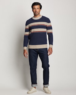 ALTERNATE VIEW OF MEN'S PARK STRIPE MERINO SWEATER IN NAVY PARK STRIPE image number 3