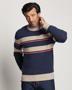 ALTERNATE VIEW OF MEN'S PARK STRIPE MERINO SWEATER IN NAVY PARK STRIPE image number 4