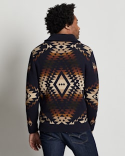 ALTERNATE VIEW OF MEN'S MISSION TRAILS COTTON CARDIGAN IN NAVY MULTI image number 2