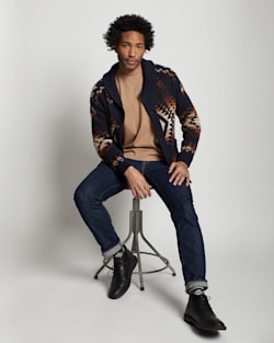 ALTERNATE VIEW OF MEN'S MISSION TRAILS COTTON CARDIGAN IN NAVY MULTI image number 7