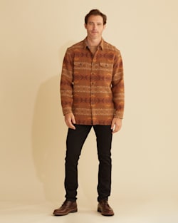ALTERNATE VIEW OF MEN'S DOUBLESOFT DRIFTWOOD SHIRT IN COCOA/RUST CARICO LAKE image number 5