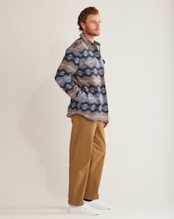 ALTERNATE VIEW OF MEN'S DOUBLESOFT SHERPA-LINED SHIRT JACKET IN BLUE TYE RIVER image number 3