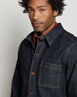 ALTERNATE VIEW OF MEN'S DENIM CHORE JACKET IN DENIM BLUE image number 3