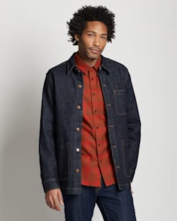 ALTERNATE VIEW OF MEN'S DENIM CHORE JACKET IN DENIM BLUE image number 5