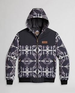 MEN'S BOW PASS HOODED JACKET IN BLACK/GREY DIAMOND PEAK image number 1