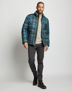 MEN'S KLAMATH DOWN JACKET IN BLUE/OLIVE PLAID image number 1