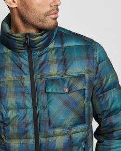ALTERNATE VIEW OF MEN'S KLAMATH DOWN JACKET IN BLUE/OLIVE PLAID image number 2
