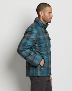 ALTERNATE VIEW OF MEN'S KLAMATH DOWN JACKET IN BLUE/OLIVE PLAID image number 5