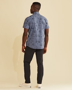 ALTERNATE VIEW OF MEN'S SHORT-SLEEVE LARAMIE SNAP-FRONT SHIRT IN BLUE LARIAT image number 3