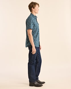 ALTERNATE VIEW OF MEN'S SHORT-SLEEVE LARAMIE SNAP-FRONT SHIRT IN MESILLA BLUE image number 2