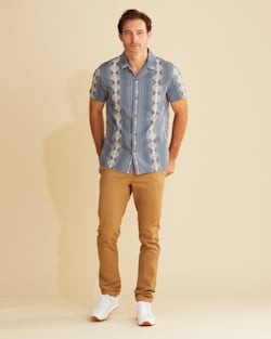 MEN'S SHORT-SLEEVE STRIPE ALOHA SHIRT IN WASHED BLUE image number 1