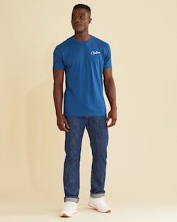 MEN'S HERITAGE ROCKY MOUNTAIN TEE IN COOL BLUE/WHITE image number 1