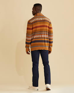 ALTERNATE VIEW OF MEN'S MEDICINE BOW COTTON CARDIGAN IN BROWN/BRICK STRIPE image number 3