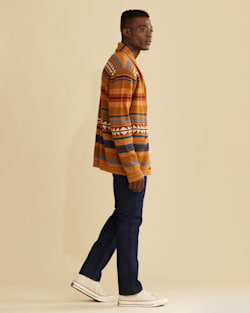 ALTERNATE VIEW OF MEN'S MEDICINE BOW COTTON CARDIGAN IN BROWN/BRICK STRIPE image number 4
