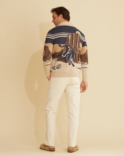 ALTERNATE VIEW OF MEN'S DESERT RIDER COTTON CARDIGAN IN TAN/BLUE MULTI image number 3
