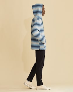 ALTERNATE VIEW OF MEN'S DOUBLESOFT HOODIE IN HAZY BLUE STRIPE image number 4