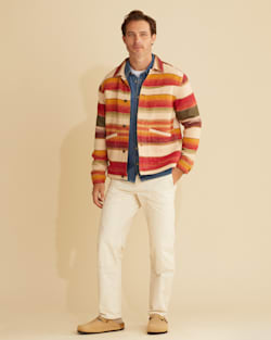MEN'S DOUBLESOFT TRUCKER JACKET IN SONORA STRIPE image number 1