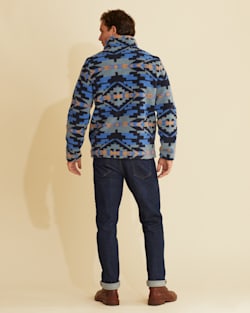 ALTERNATE VIEW OF MEN'S BERBER FLEECE ZIP JACKET IN NAVY CARICO LAKE image number 3