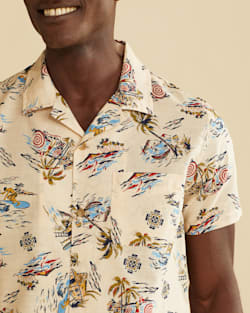 ALTERNATE VIEW OF MEN'S SHORT-SLEEVE PALMS ALOHA SHIRT IN SAND image number 2