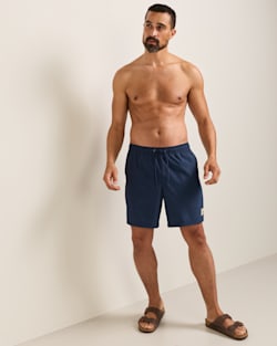 SALMON FALLS HYDROMORPH SWIM TRUNKS IN DRESS BLUES/SALMON FALLS image number 1