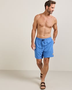 SALMON FALLS HYDROMORPH SWIM TRUNKS IN DELFT/SALMON FALLS image number 1