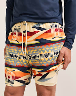 ALTERNATE VIEW OF FIRE LEGEND SHORESIDE PACK-N-GO SWIM TRUNKS IN FIRE LEGEND image number 5