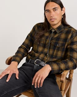 ALTERNATE VIEW OF MEN'S BUFFALO CHECK SCOUT SHIRT IN OLIVE/BLACK CHECK image number 6