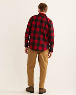 ALTERNATE VIEW OF MEN'S SCOUT SHIRT IN RED/OXFORD BUFFALO CHECK image number 3