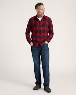 ALTERNATE VIEW OF MEN'S BUFFALO CHECK SCOUT SHIRT IN RED/OXFORD BUFFALO CHECK image number 6