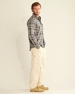 ALTERNATE VIEW OF MEN'S HARRISON MERINO SHIRT IN NAVY/GREY PLAID image number 2