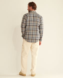 ALTERNATE VIEW OF MEN'S HARRISON MERINO SHIRT IN NAVY/GREY PLAID image number 3