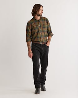 MEN'S HARRISON MERINO SHIRT IN GREEN/GOLD PLAID image number 1