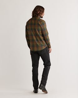 ALTERNATE VIEW OF MEN'S HARRISON MERINO SHIRT IN GREEN/GOLD PLAID image number 3