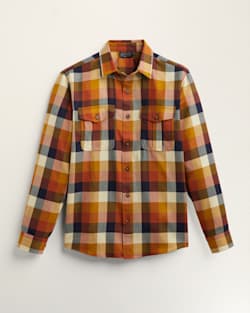 MEN'S HARRISON MERINO SHIRT IN BLUE/COPPER BLOCK PLAID image number 1