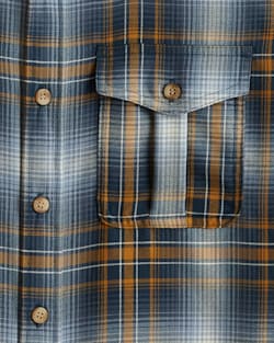 ALTERNATE VIEW OF MEN'S PLAID HARRISON MERINO SHIRT IN NAVY/GOLD OMBRE image number 2