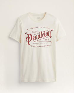 MEN'S ARCHIVE LOGO GRAPHIC TEE IN NATURAL/MAROON image number 1