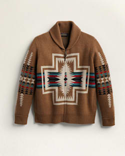 MEN'S HARDING ZIP LAMBSWOOL CARDIGAN IN TAUPE image number 1